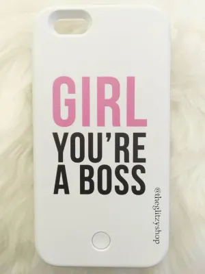 "Girl Your A Boss" LED Selfie Case-CLEARANCE