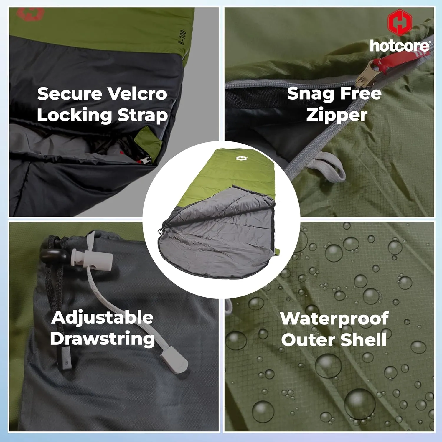 R Series Sleeping Bag, Lightweight Compact, 90" x 34" - Multi Season, Temperature Rating of 44°F to -22°F (7°C to -30°C) Between 3 Models