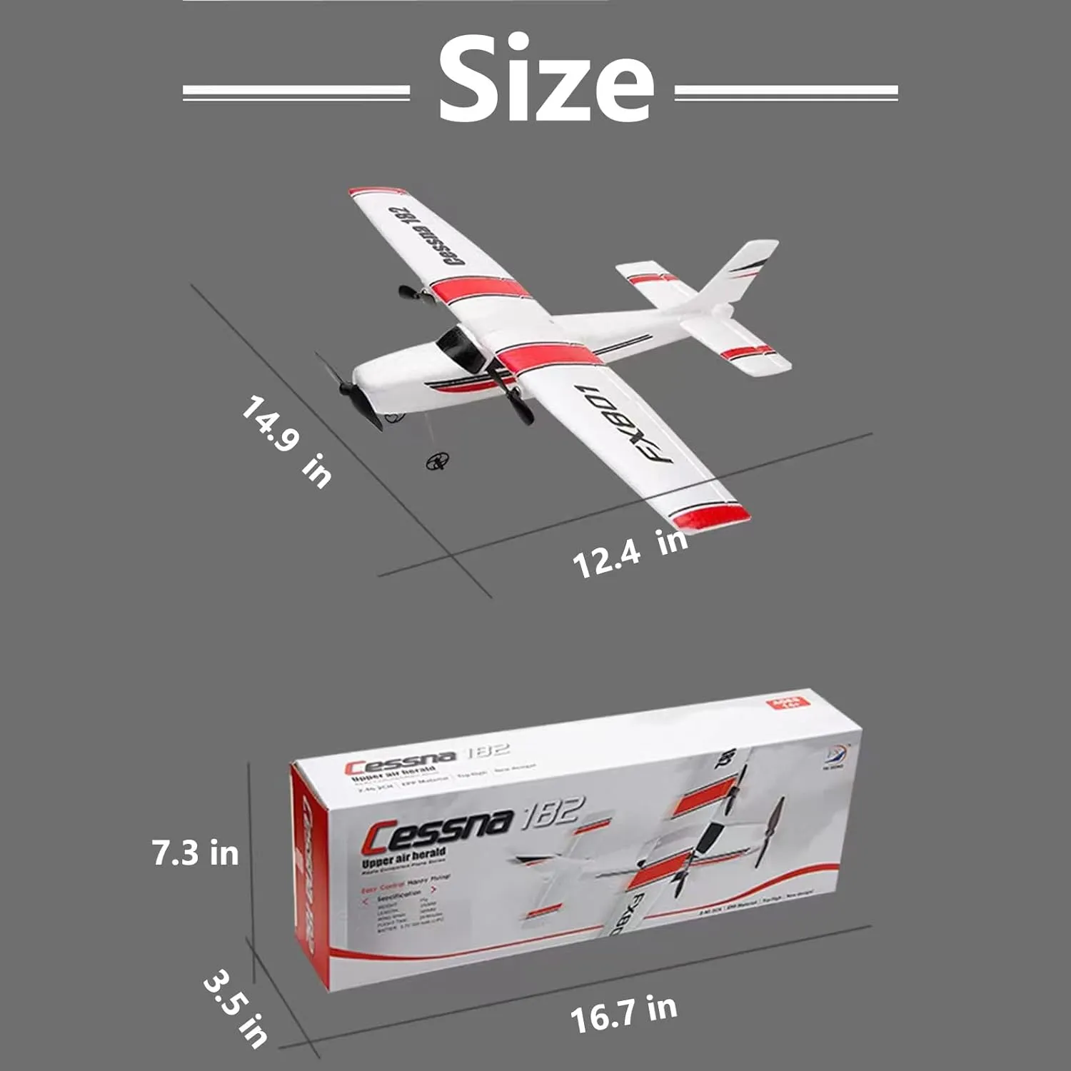 RC Plane 2.4Ghz 2 Channels EPP Foam Remote Control Airplane Radio Control Cessna Aircraft Easy to Fly RC Glider Toys for Kids, Boys and Beginners with 3 Batteries