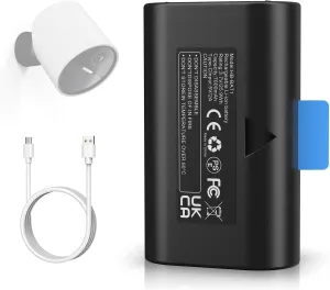 Rechargeable Extra Battery Pack Compatible with SimpliSafe Outdoor Wireless Camera SSCAM-BAT11 SCM301 CMOB1 CM0B1, 7000mAh Long-Lasting Replacement Battery for Cameras and Video Doorbell