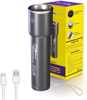 Rechargeable Flashlights High Lumens, 500LM Bright Flashlight Βattery Include, Adjustable LED Mini Flashlight 6 Modes, IPX5 Waterproof Handheld Flash Light for Home, Camping, Emergencies
