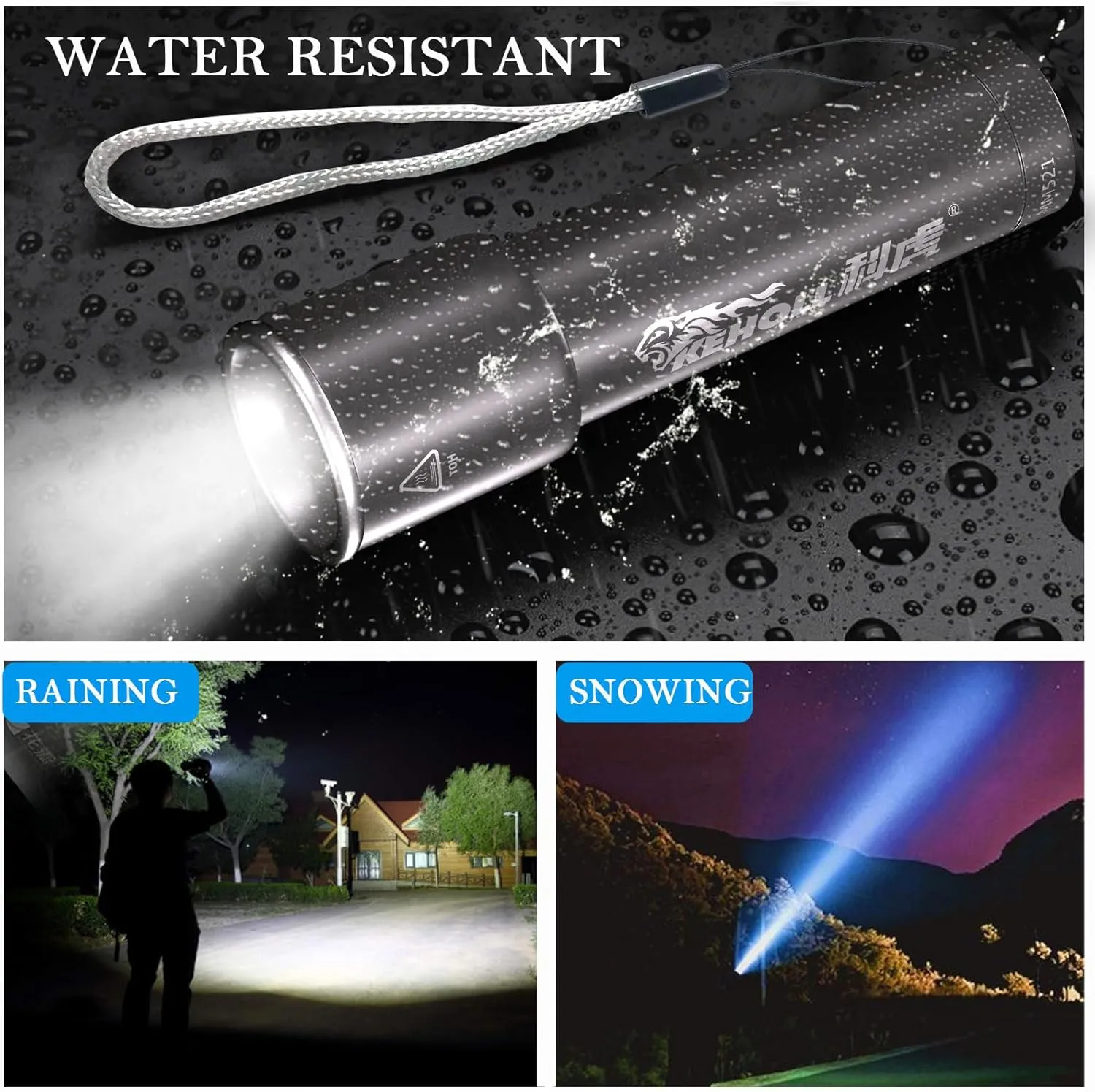 Rechargeable Flashlights High Lumens, 500LM Bright Flashlight Βattery Include, Adjustable LED Mini Flashlight 6 Modes, IPX5 Waterproof Handheld Flash Light for Home, Camping, Emergencies