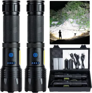 Rechargeable LED Flashlights High Lumen,3000 Lumens Super Bright Flashlight,Powerful Flash Light 7 Modes with COB Work Light IPX7 Waterproof for Outdoor Emergency Camping Hiking…
