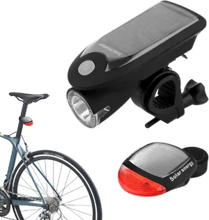 Rechargeable Light, 10x4.8x4.5cm Waterproof Solar Cycling Lights, Mountain Headlight, USB Charging LED Lights Mountain Solar Lights for Outdoor Cycling, Refer to description, Black