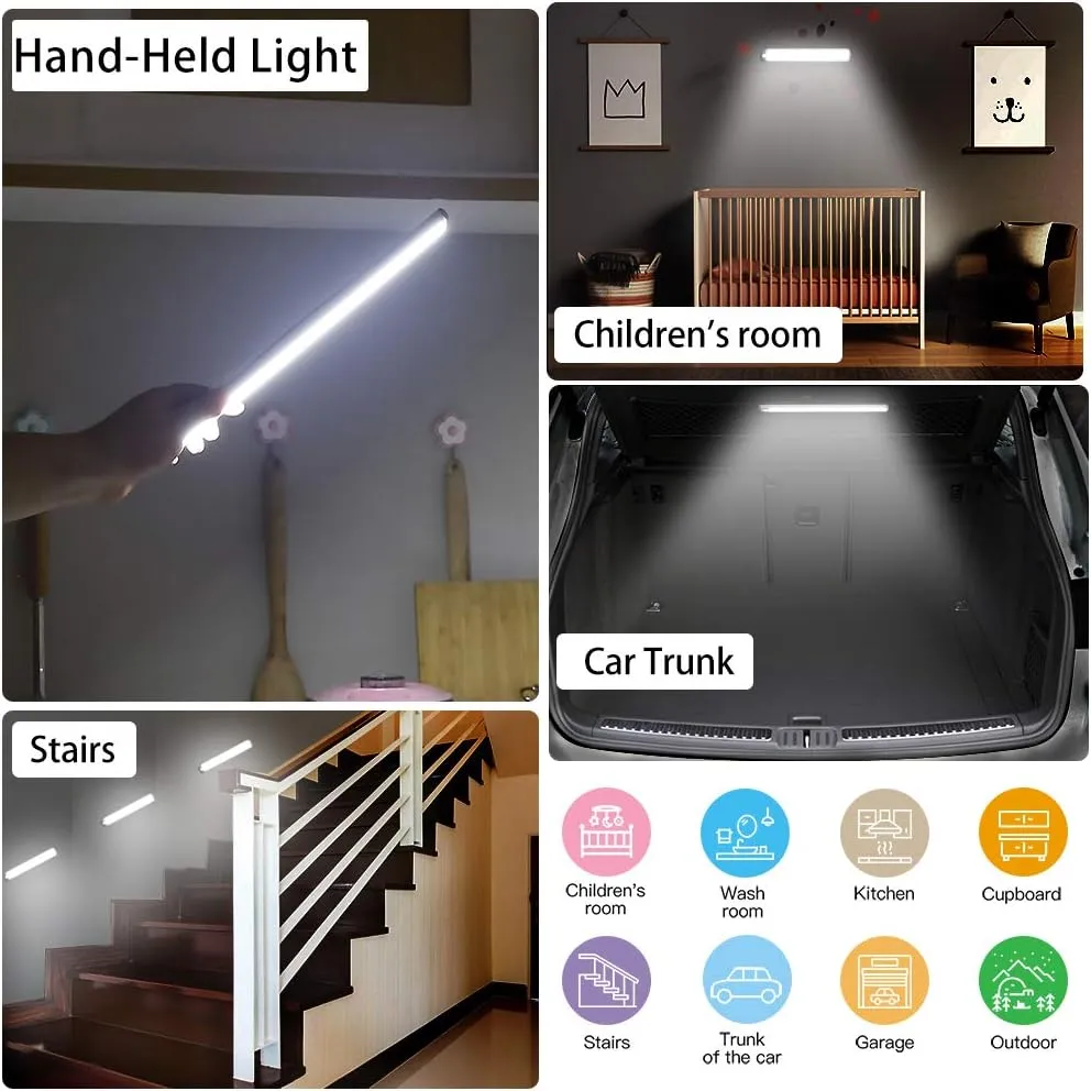 Rechargeable Motion Sensor Led Lights Ultra Thin Softer Under Counter 54-LED Closet Lighting Battery Operated Light Kitchen Under Cabinet Lighting Stick On Lights Night Light Wireless Light (2PACK)