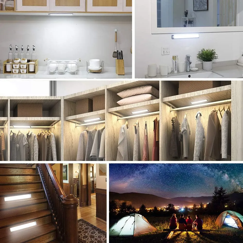 Rechargeable Motion Sensor Led Lights Ultra Thin Softer Under Counter 54-LED Closet Lighting Battery Operated Light Kitchen Under Cabinet Lighting Stick On Lights Night Light Wireless Light (2PACK)