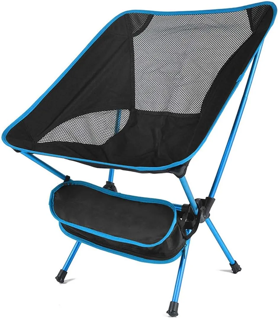 Recliner Chair,Compact Outdoor Chair, Travel Folding Chair Ultralight Outdoor Portable Beach Hiking Picnic Seat Fishing Tools Chair,Lake Blue