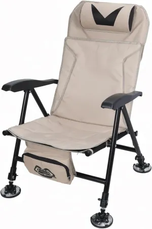 Reclining Fishing Chair, Foldable Camping Chairs for Adults, Outdoor Folding Chair with Storage Bag Adjustable Height Outdoor Furniture Khaki