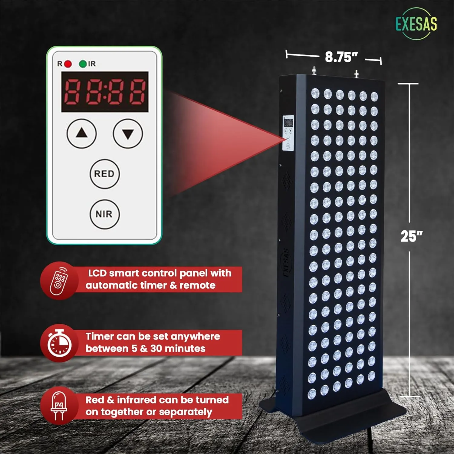 Red Light Therapy Device for Full Body & Face, 660nm & 850nm, Near Infrared Dual-Chip Clinical Grade LED Panel for Smooth Skin, Weight & Pain Management and Overall Wellness (600-Watts 120-LED)