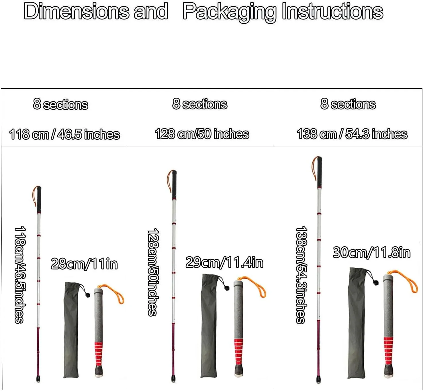Reflective Telescopic Blind Cane,8 Knots Titanium Alloy Elderly Cane with Roller Head, Night Warning Reflective Film
