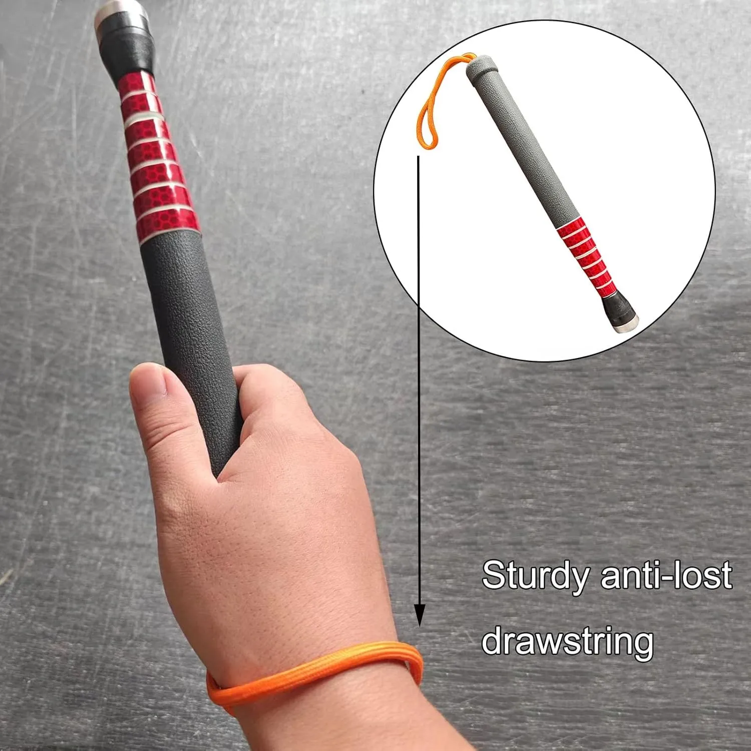 Reflective Telescopic Blind Cane,8 Knots Titanium Alloy Elderly Cane with Roller Head, Night Warning Reflective Film