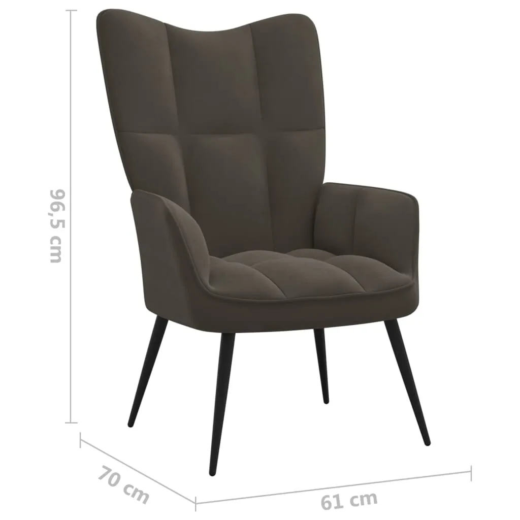 Relaxing Chair Dark Gray Velvet