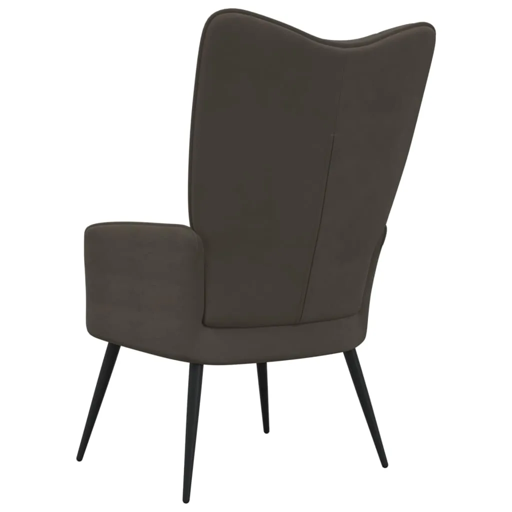Relaxing Chair Dark Gray Velvet