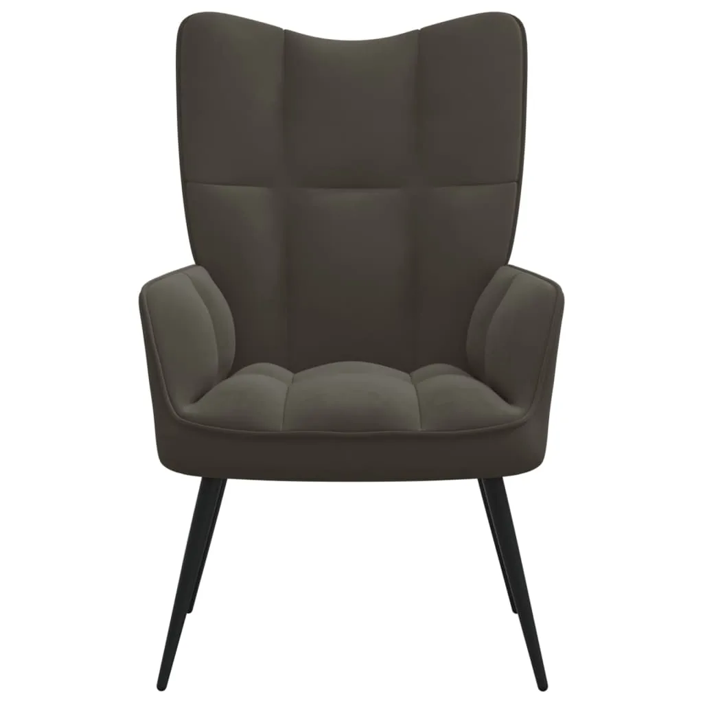 Relaxing Chair Dark Gray Velvet