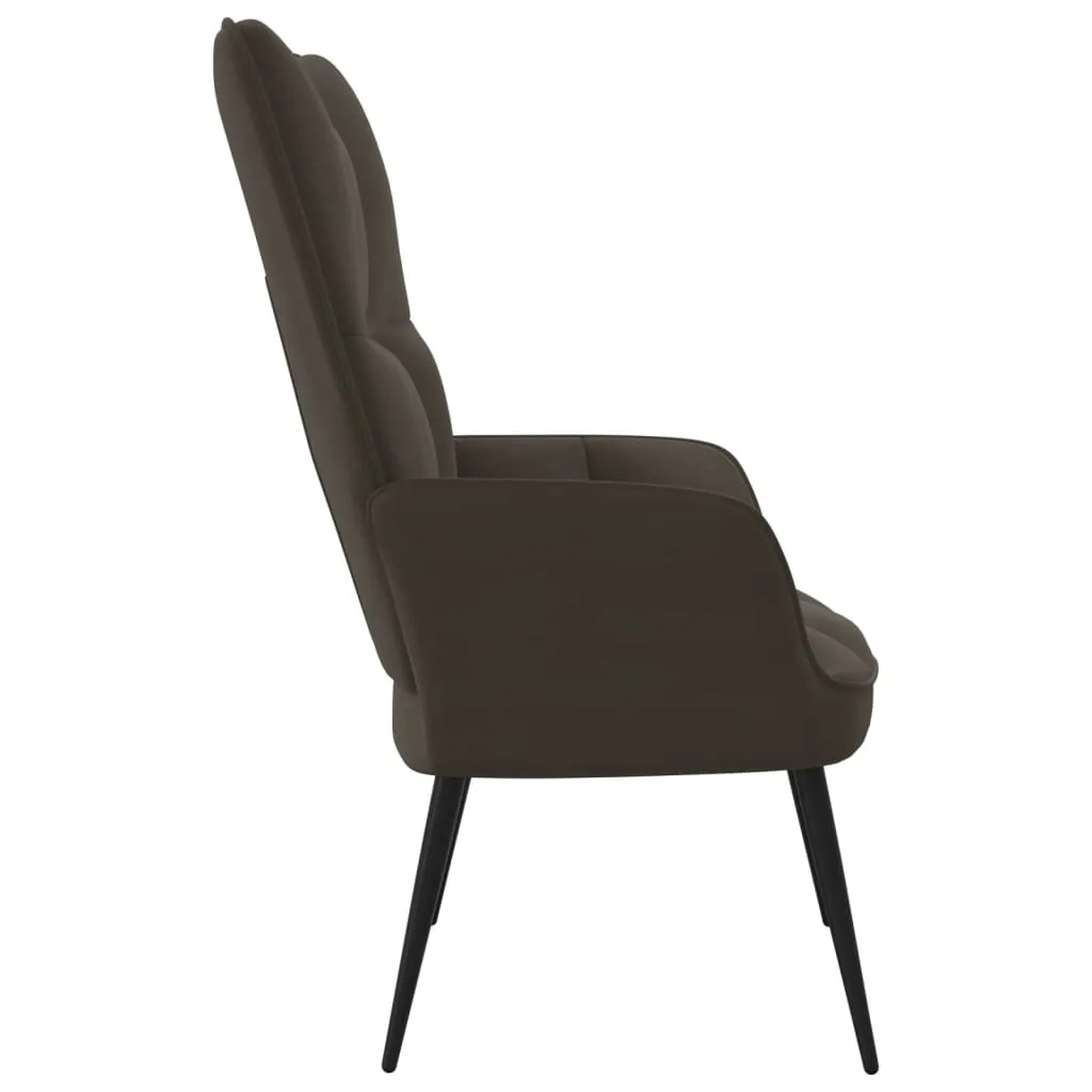Relaxing Chair Dark Gray Velvet