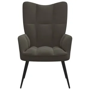 Relaxing Chair Dark Gray Velvet