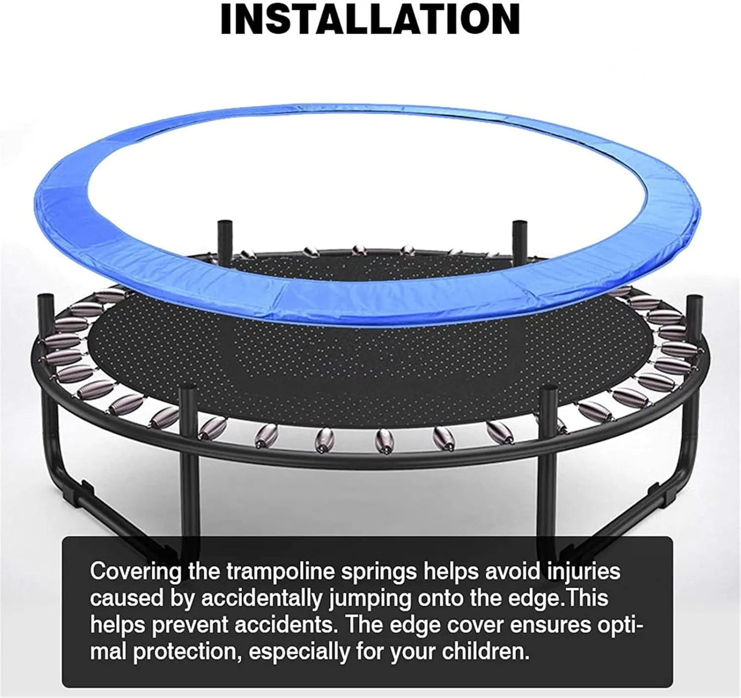 Replacement Trampoline Safety Pad Mat, 13ft 14ft 15ft 16ft Waterproof Tear Resistant UV Resistant Trampoline Spring Covers, Trampoline Replacement Safety Pad
