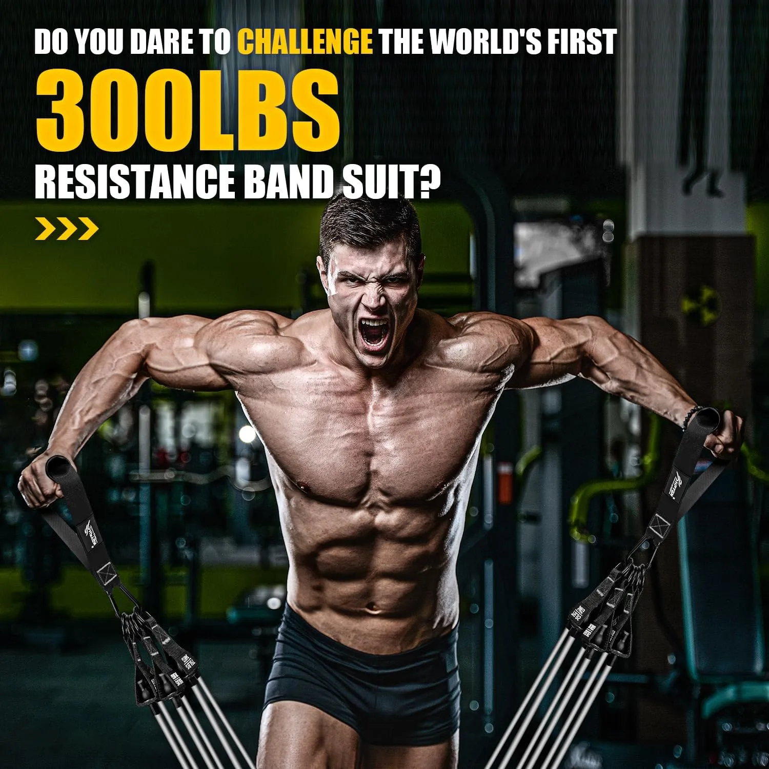 Resistance Bands, Heavy Exercise Bands with Handles, Fitness Bands Set for Working Out, Workout Bands for Men, Weight Bands for Muscle Training, Strength, Slim, Yoga, Home Gym Equipment