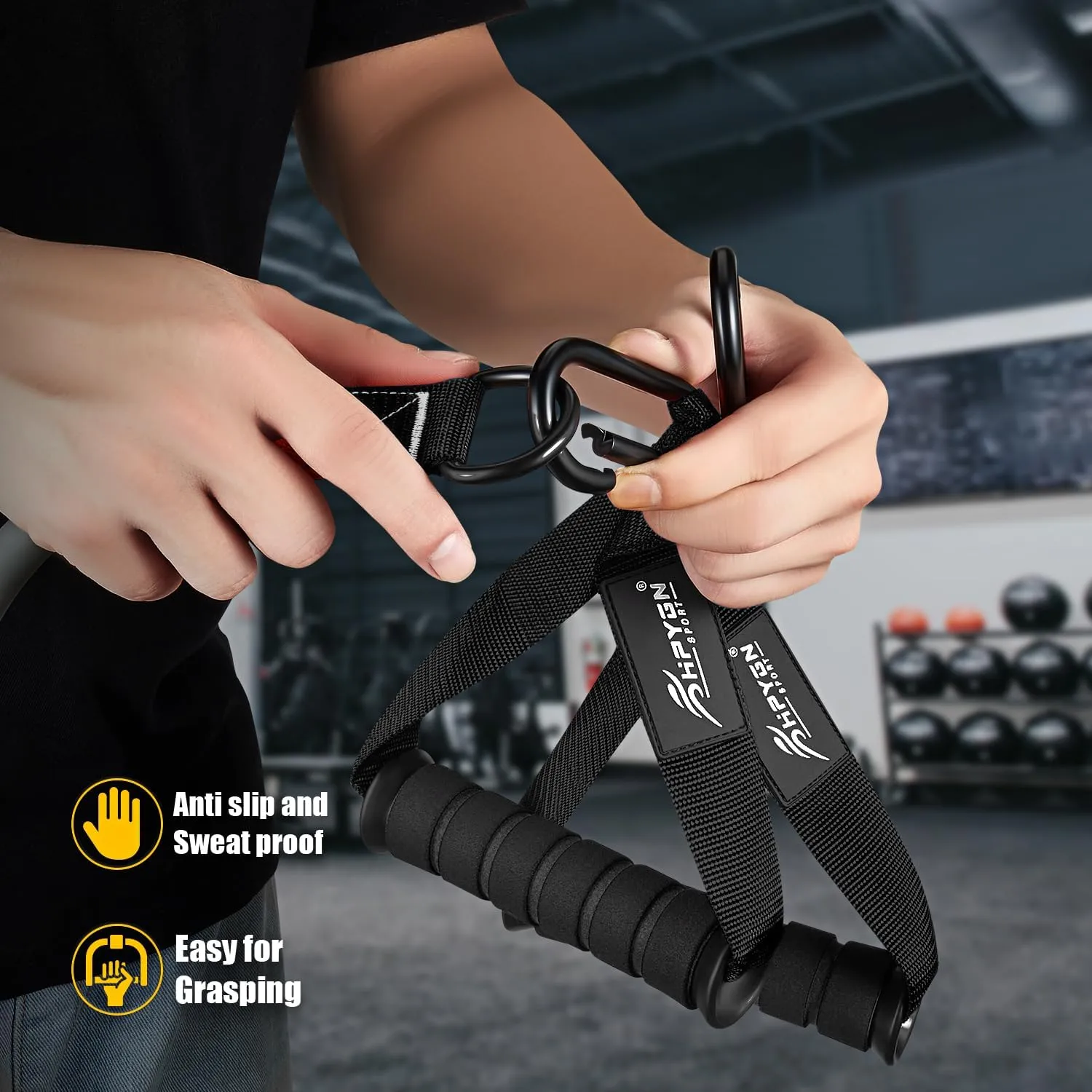 Resistance Bands, Heavy Exercise Bands with Handles, Fitness Bands Set for Working Out, Workout Bands for Men, Weight Bands for Muscle Training, Strength, Slim, Yoga, Home Gym Equipment