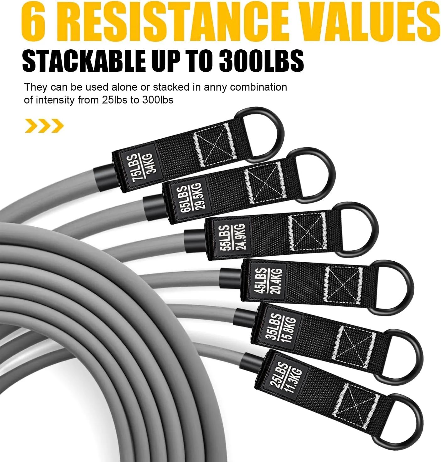Resistance Bands, Heavy Exercise Bands with Handles, Fitness Bands Set for Working Out, Workout Bands for Men, Weight Bands for Muscle Training, Strength, Slim, Yoga, Home Gym Equipment