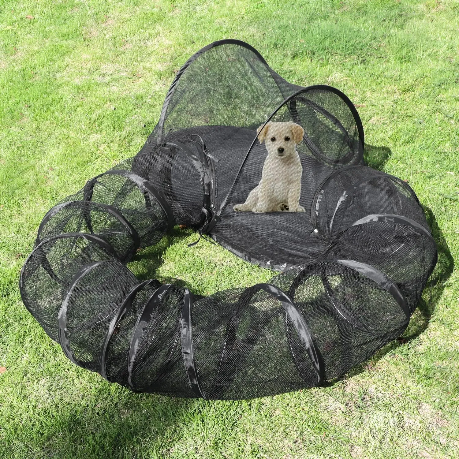Rest-Eazzzy Outdoor Cat Enclosures, Portable Cat Tent for Outside Enclosure for Indoor Cats, Catio Outdoor Cat Enclosure for Kitty and Small Animals, Cat Playpen with Tunnel, Storage Bag