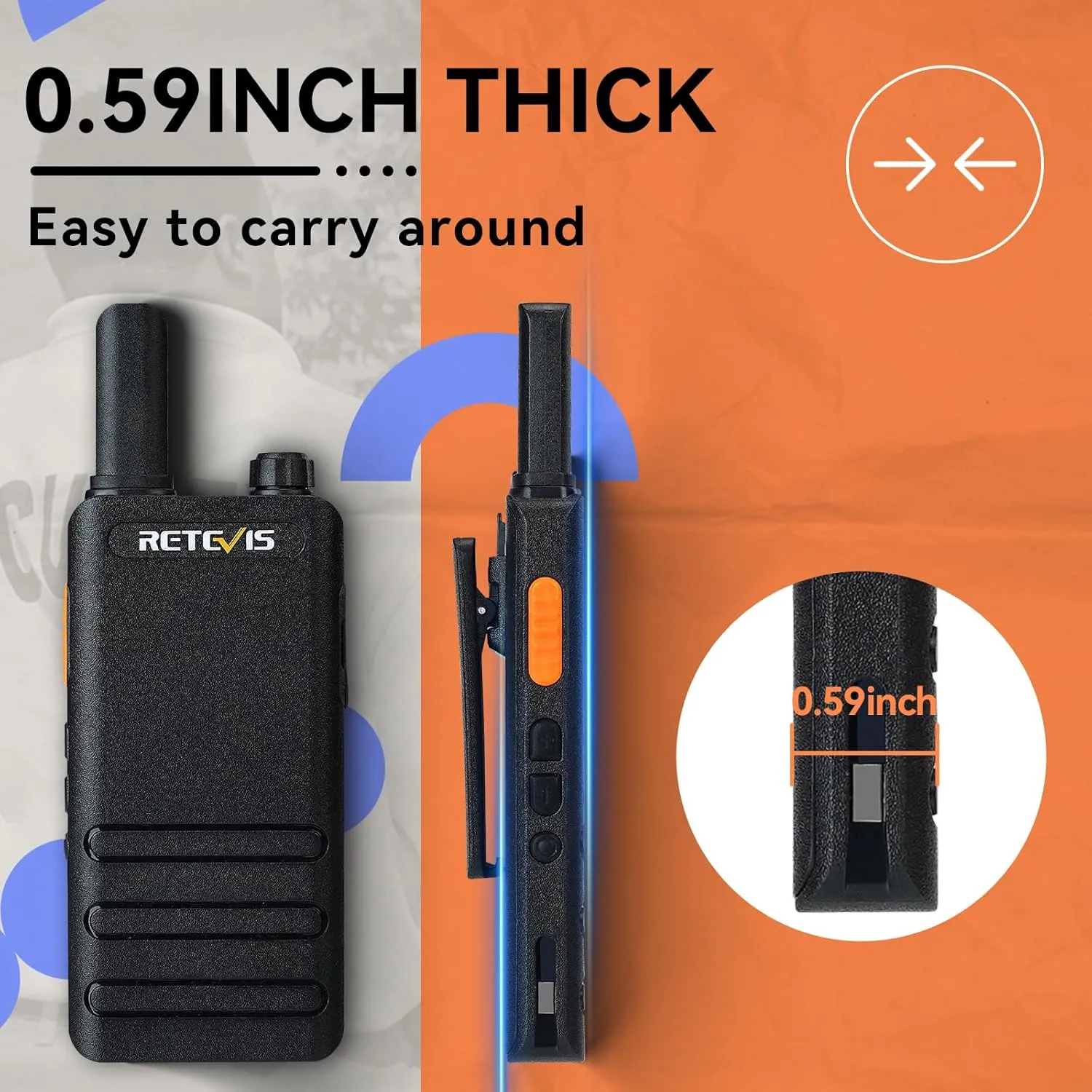 Retevis RT22P Walkie Talkies with Earpiece, New Version RT22,Light and Slim,1620mAh Battery,USB-C,Rechargeable Two Way Radio for Event Management Business Hotel Restaurant(10 Pack)