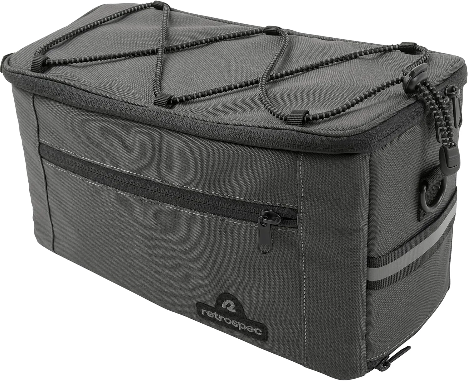 Retrospec Cahoot Waterproof Bike Trunk Bag - rPET Cycling Rear Rack Storage Bag with Rain Cover and Carry Strap for Commuter - E-Bike Compatible (7.75"x12.5"x5.75")