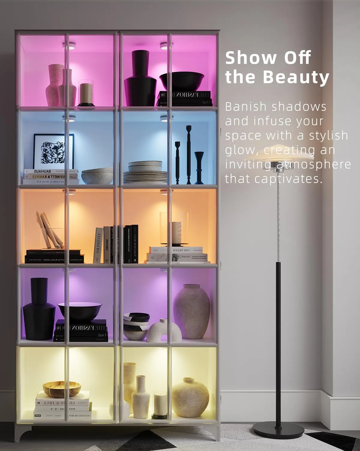 RGB Rechargeable Puck Lights with Remote Control, 2400mAh Battery Operated Tap Light Color Changing Push Lights Stick On LED Closet Light USB Under Cabinet Touch Lamp Classroom Magnetic Shelf Lighting