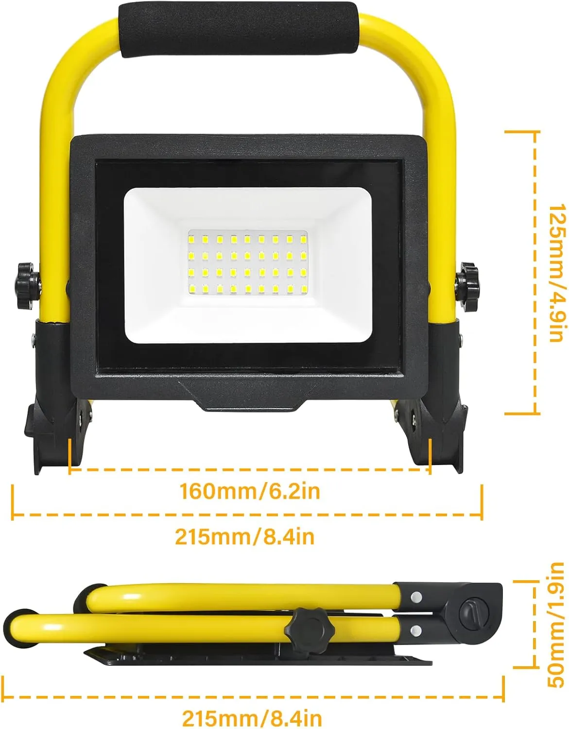 RIGIDON 30W Portable LED Flood Light Outdoor 3000LM Super Bright Outdoor Lights 6000K Daylight White IP66 Waterproof LED Work Light for Garden, Garage, Yard, Sports Ground, Patio, Pathway Porch (30W)