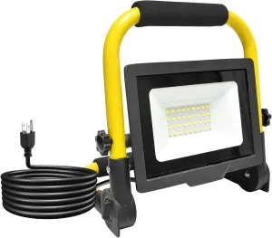 RIGIDON 30W Portable LED Flood Light Outdoor 3000LM Super Bright Outdoor Lights 6000K Daylight White IP66 Waterproof LED Work Light for Garden, Garage, Yard, Sports Ground, Patio, Pathway Porch (30W)