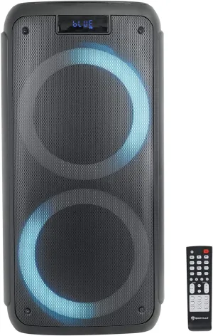 Rockville Rock Party 8 Dual 8" Battery Powered Home/Portable Bluetooth Speaker, Black