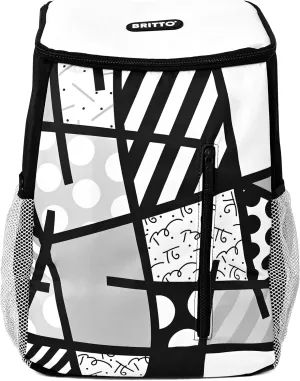 Romero Britto Insulated Cooler Backpack Bag - Black Landscape