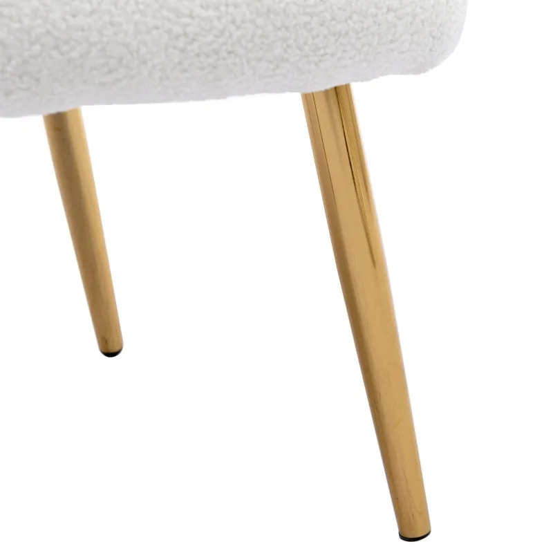 Rootz Elegant Wingback Chair - Armchair - Lounge Chair - Ultimate Comfort - 63cm x 47cm x 98cm - White