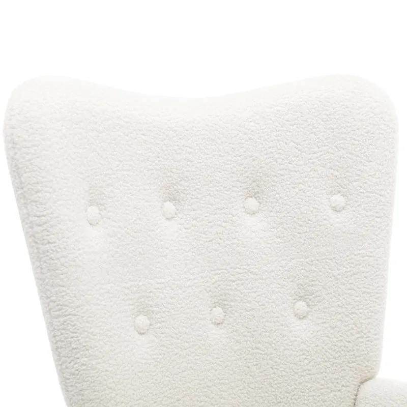 Rootz Elegant Wingback Chair - Armchair - Lounge Chair - Ultimate Comfort - 63cm x 47cm x 98cm - White