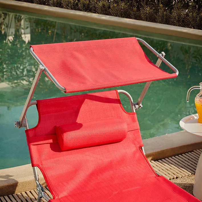 Rootz Oversized Folding Beach Chair - Lounger Chair - Reclining Sun Chair - Metal Frame - 195cm x 90cm x 63cm