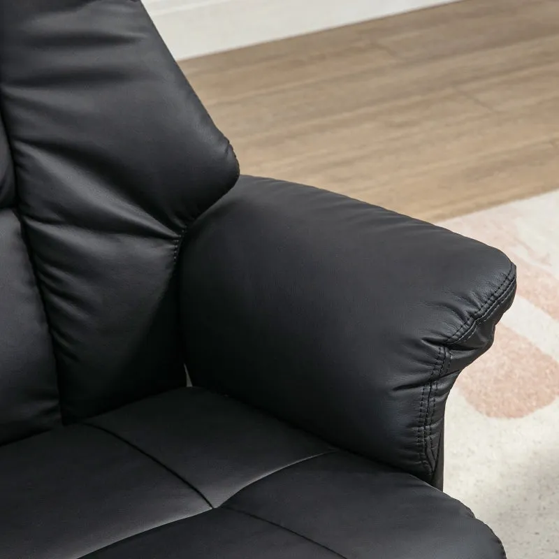 Rootz Relax Chair with Ottoman - Lounge Chair - Recliner Chair - Ultimate Comfort - Adjustable Backrest - Durable Faux Leather - 77cm x 89cm x 110cm