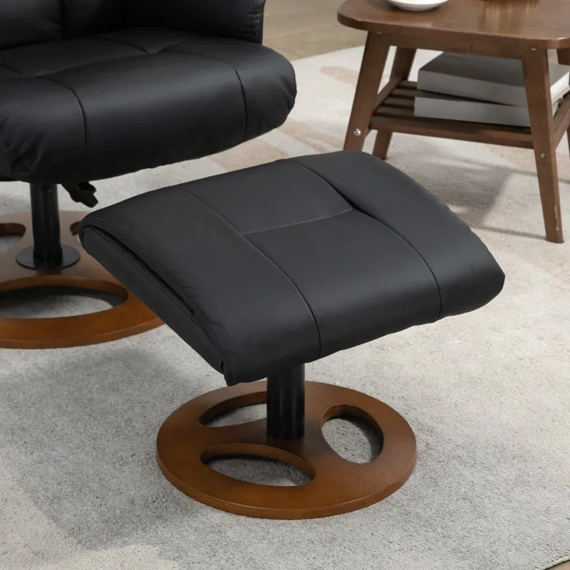 Rootz Relax Chair with Ottoman - Lounge Chair - Recliner Chair - Ultimate Comfort - Adjustable Backrest - Durable Faux Leather - 77cm x 89cm x 110cm