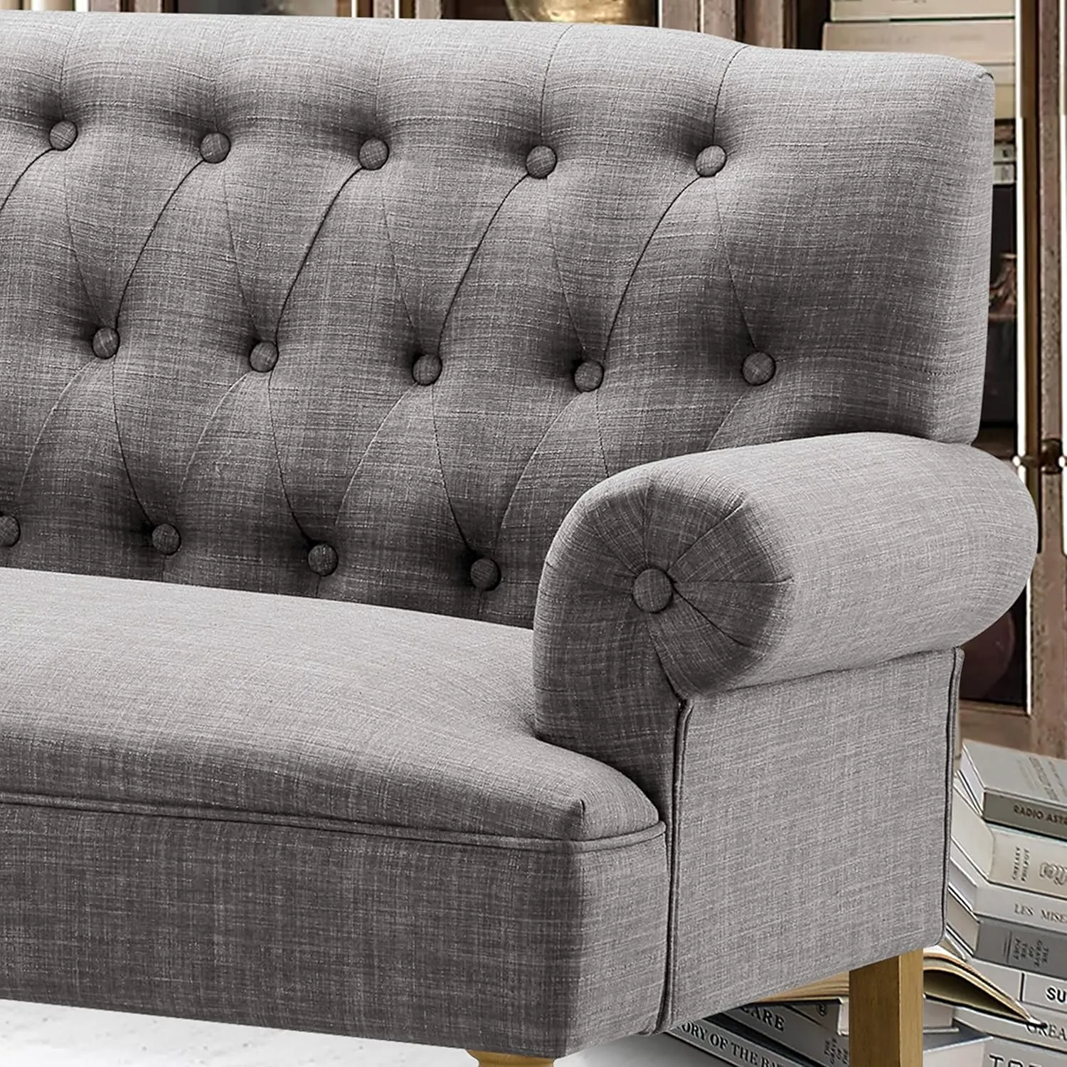 Rosevera Drennan Loveseat Sofa for Living Room, Couch in a Box, Sofa para Sala, Love Seats Furniture, Long Couches, Settee, Textile Gray