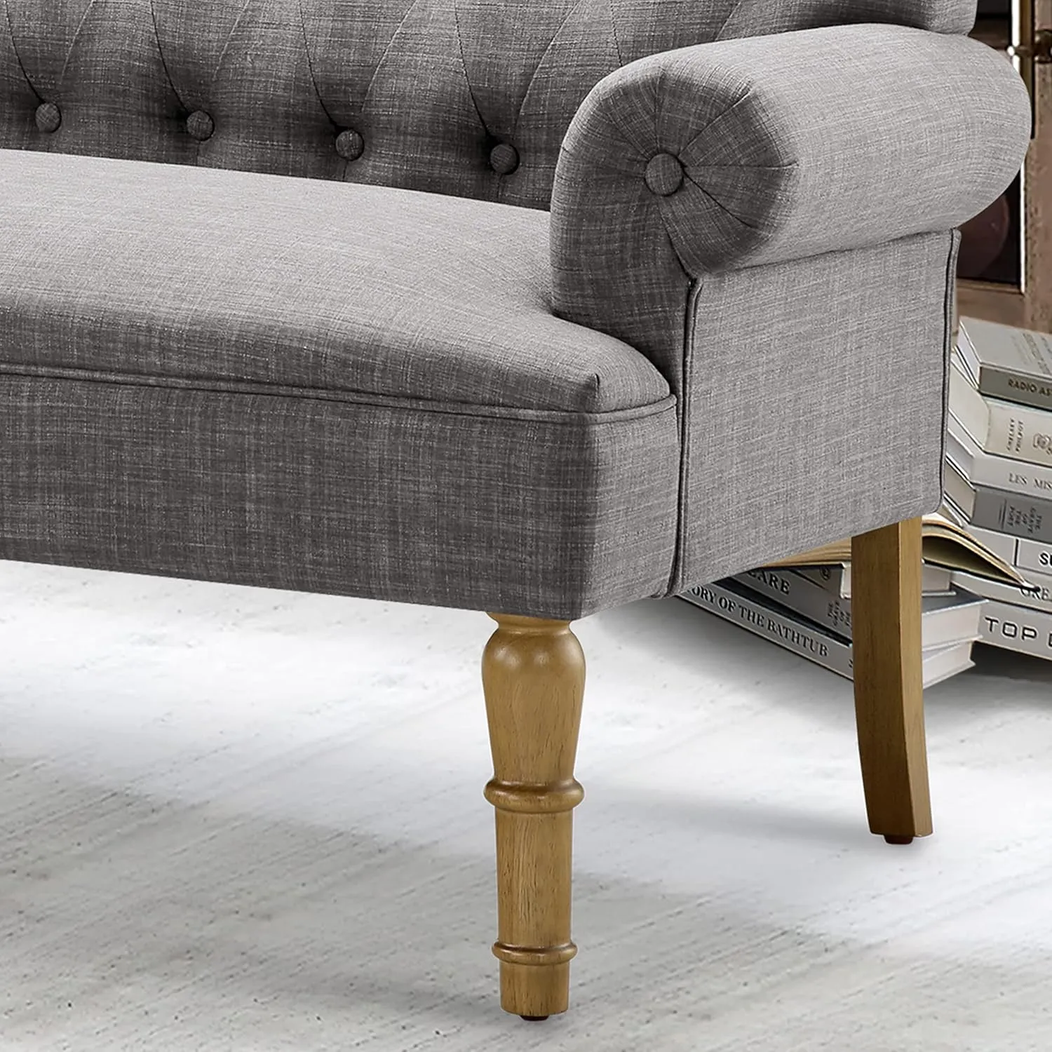 Rosevera Drennan Loveseat Sofa for Living Room, Couch in a Box, Sofa para Sala, Love Seats Furniture, Long Couches, Settee, Textile Gray