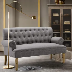 Rosevera Drennan Loveseat Sofa for Living Room, Couch in a Box, Sofa para Sala, Love Seats Furniture, Long Couches, Settee, Textile Gray