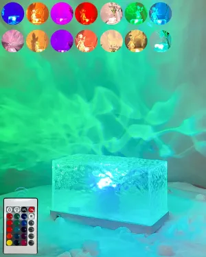 Rotating Water Wave Lamp Projector,Ocean Wave Light Projector,Crystal Night Light Lamp Touch Control,16 Colors RGB Lights for Gaming Room,Kids Room,Party,Bars …