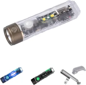RovyVon Aurora A6 USB-C Keychain Flashlight, Max 650 Lumens Super Bright with Pocket Size, Fluorescent Button EDC Gadget, Magnetic Accessories, Momentary On, Gift for Outdoor Daily Use(365nm/White)