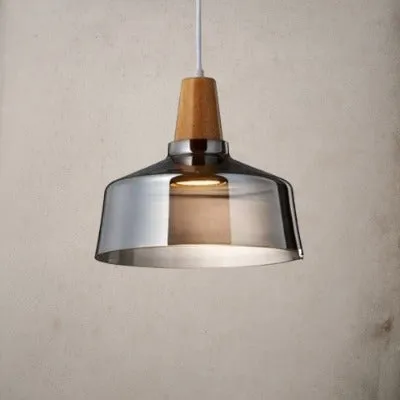 RoyaleGlow Vintage-Inspired Glass and Wood Pendant Lighting - Classic Elegance