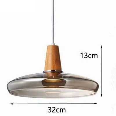 RoyaleGlow Vintage-Inspired Glass and Wood Pendant Lighting - Classic Elegance