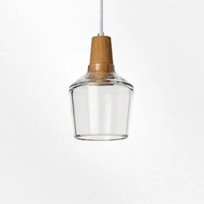 RoyaleGlow Vintage-Inspired Glass and Wood Pendant Lighting - Classic Elegance