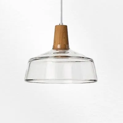 RoyaleGlow Vintage-Inspired Glass and Wood Pendant Lighting - Classic Elegance
