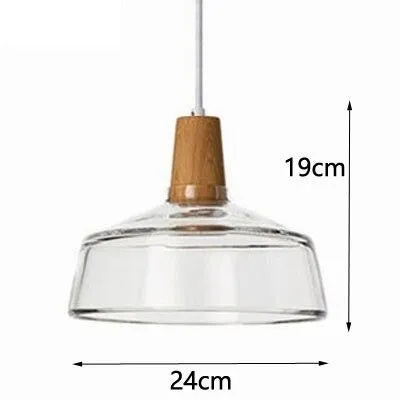 RoyaleGlow Vintage-Inspired Glass and Wood Pendant Lighting - Classic Elegance