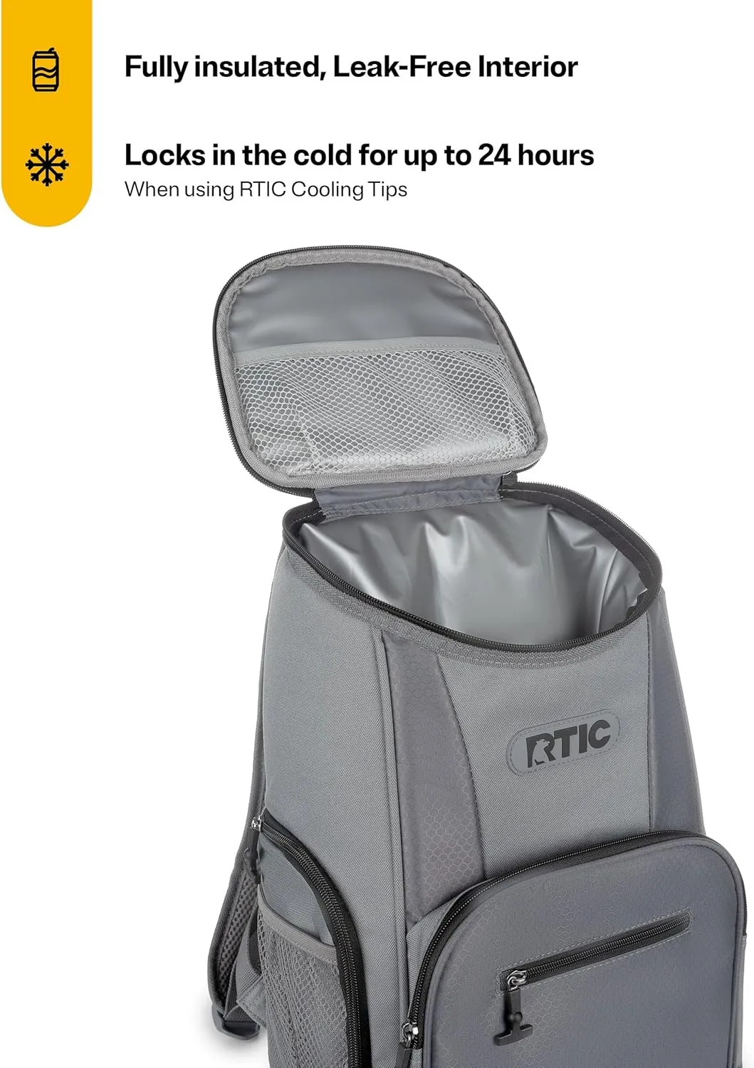 RTIC 15 Can Lightweight Backpack Cooler Soft Insulated Portable Bag for Lunch, Beach, Drink, Beverage, Travel, Camping, Picnic, Car, Hiking,