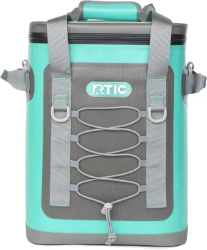 RTIC Backpack Cooler 24 Can, Insulated Portable Soft Cooler Bag Waterproof for Ice, Lunch, Beach, Drink, Beverage, Travel, Camping, Picnic, Car, Hiking, Seafoam Green
