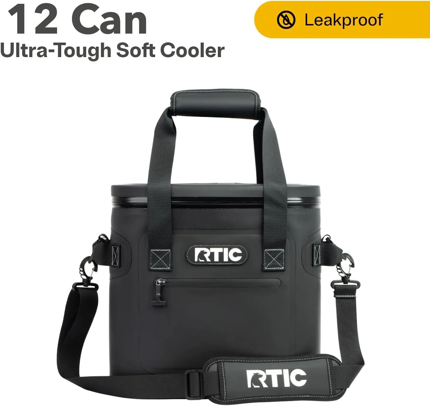 RTIC Ultra-Tough Soft Cooler 12 Can, Insulated Bag Portable Ice Chest for Lunch, Beach, Drink, Beverage, Travel, Camping, Picnic, Car, Trips, Floating Cooler Leak-Proof with Zipper